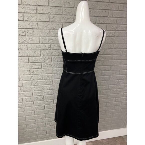 Gianni Bini Women Black With Contrast Stitching Dress & Jacket Set Size S - Picture 4 of 12